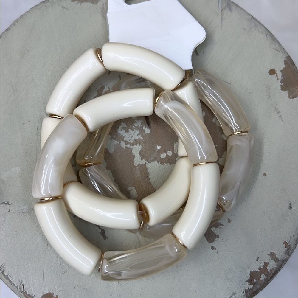 Neutral Squad Stretch Bracelet Stack